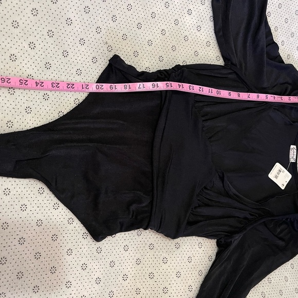NWT Intimately Free People Top Bodysuit Wrap Black Medium - Picture 9 of 16